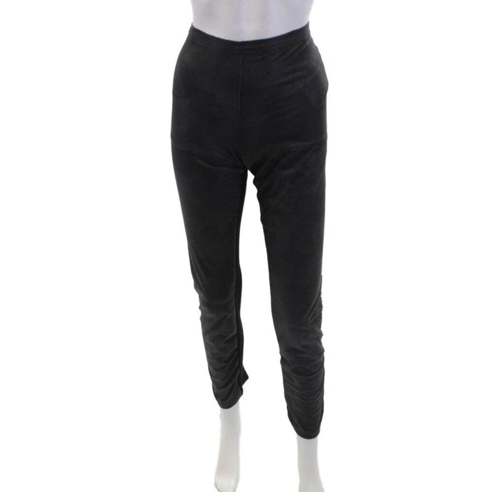 Velvet Womens Faux Leather Pull On High Rise Athletic Leggings Black Size Medium
